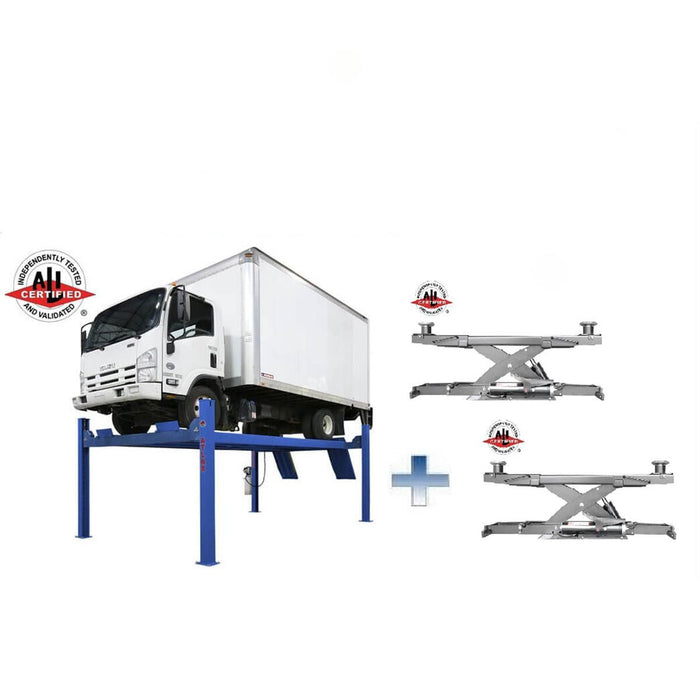 Atlas PVL14 4 Post Commercial ALI Certified Car Lift 14000 lb with jacks