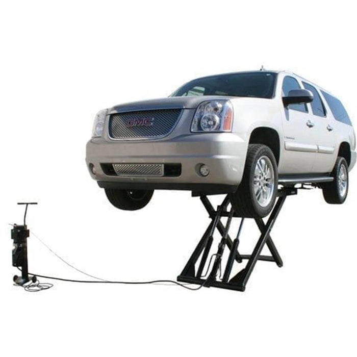 Atlas 6MR 6,000 lb Portable Mid-Rise Lift with vehicle