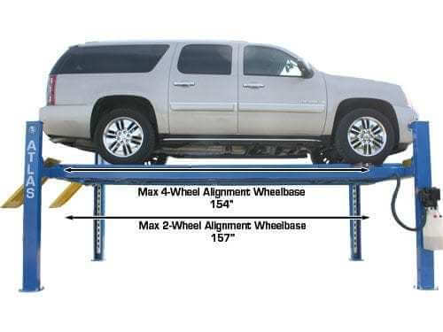 Atlas Commercial Grade 4-Post Alignment Lift  wheel alignment wheel base measurement
