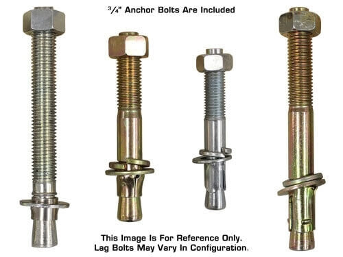 Atlas® Garage PRO7000ST 4-Post Lift close-up view of anchor bolts