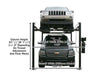 Atlas Garage PRO8000EXT 4-Post Lift front view with overall width dimension