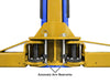 Atlas Platinum PVL10 ALI Certified 2-Post Overhead Lift close-up view of automatic arm restraints