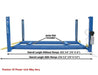 Side image of entire length with and without ramps for the Atlas Commercial Grade 4-Post Lift