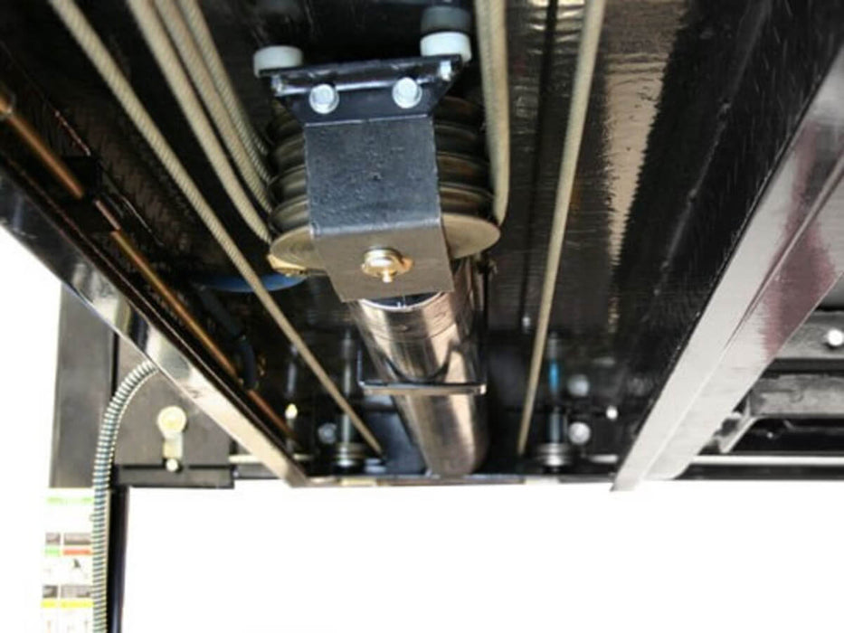 Atlas Garage PRO8000EXT 4-Post Lift close-up view of lifting system underneath