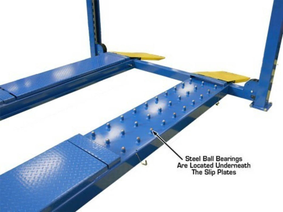 Atlas Commercial Grade 4-Post Alignment Lift closed up of steel ball bearings 
