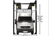 Atlas® Garage PRO7000ST 4-Post Lift back view with car under the runway