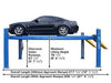 Atlas PK-414A 4-Post Alignment Lift left side view with length and height dimension