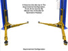 Atlas Platinum PVL10 ALI Certified 2-Post Overhead Lift close-up view of asymmetrical arms configuration