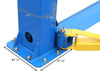 Atlas 10,000 lb Commercial Grade 2-post Baseplate Lift with dimension of the lift's base